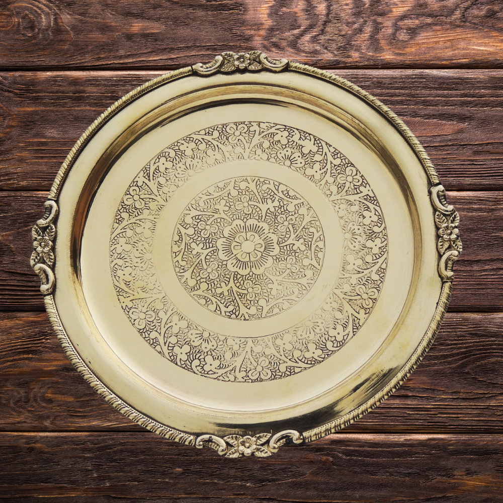 Brass Thali Embose 0.3kg - PUSHMYCART