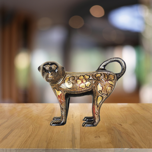 Brass Showpiece Monkey Bandar Statue 2.175kg - PUSHMYCART