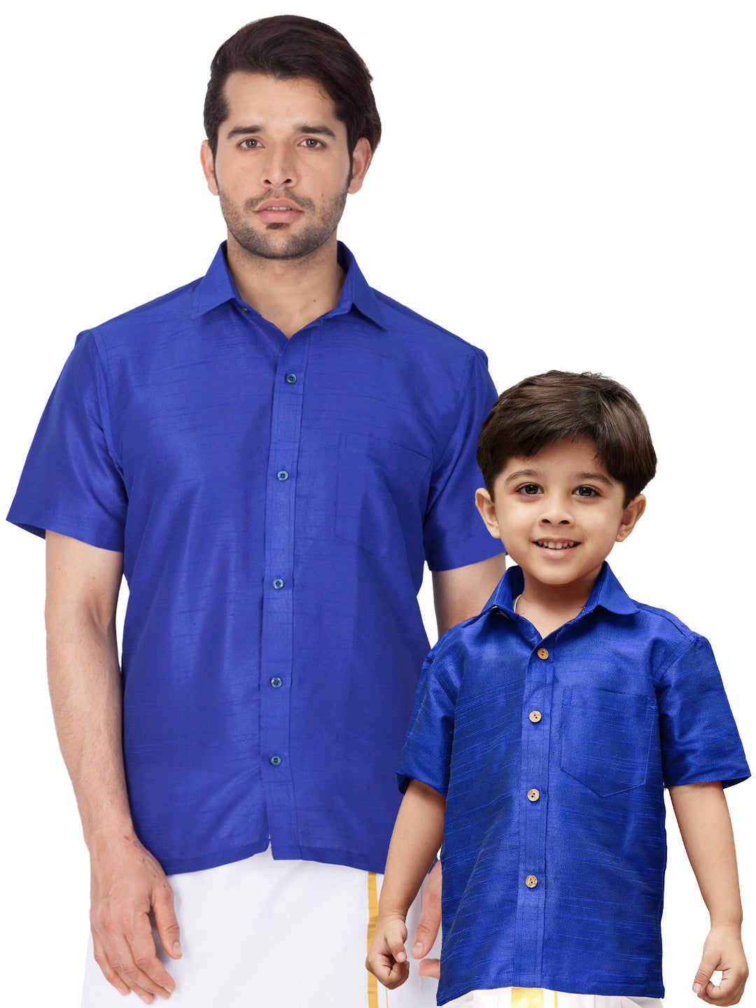 vastramay coffee silk blend baap beta shirt set 1