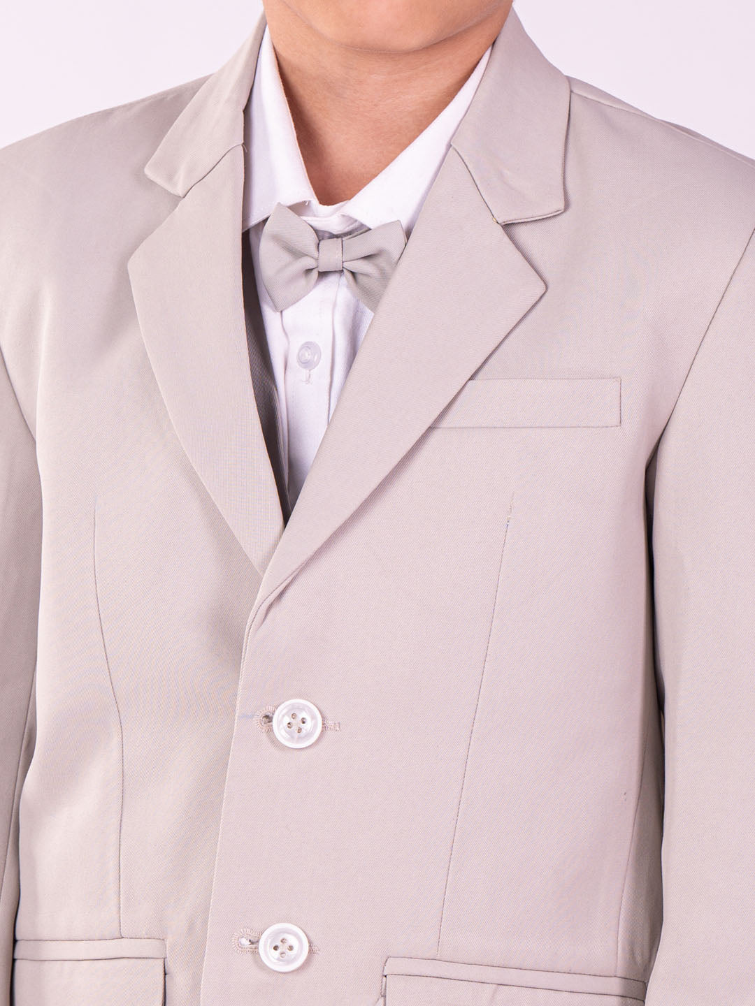 vastramay boys white and gray shirt blazer waist coat and pant