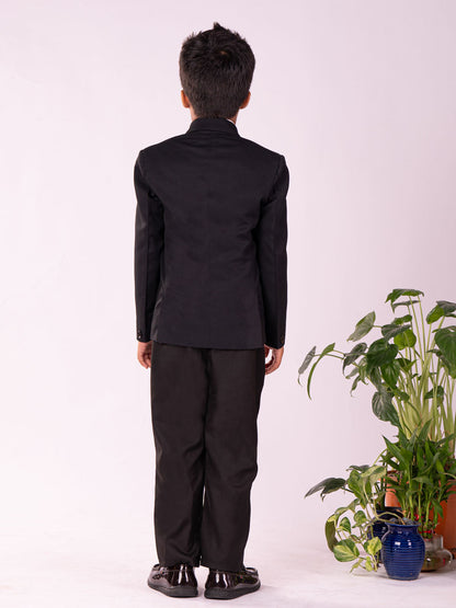 vastramay boys black shirt blazer and pant
