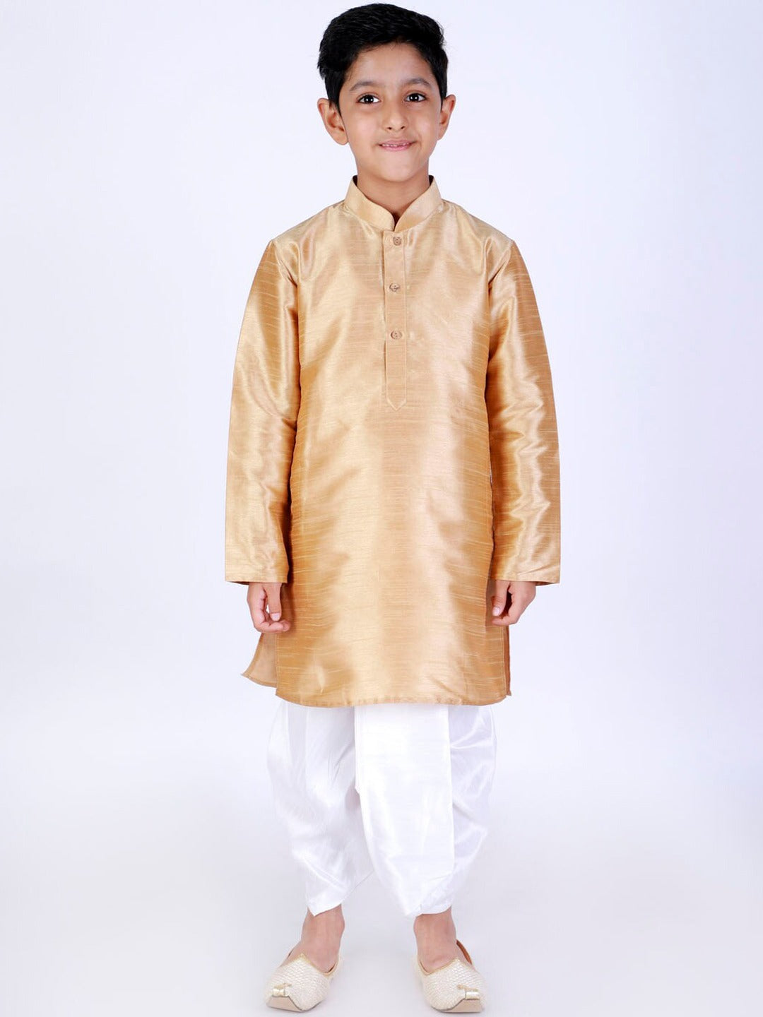 Vastramay Boys White Solid Dhoti Pants - PUSHMYCART