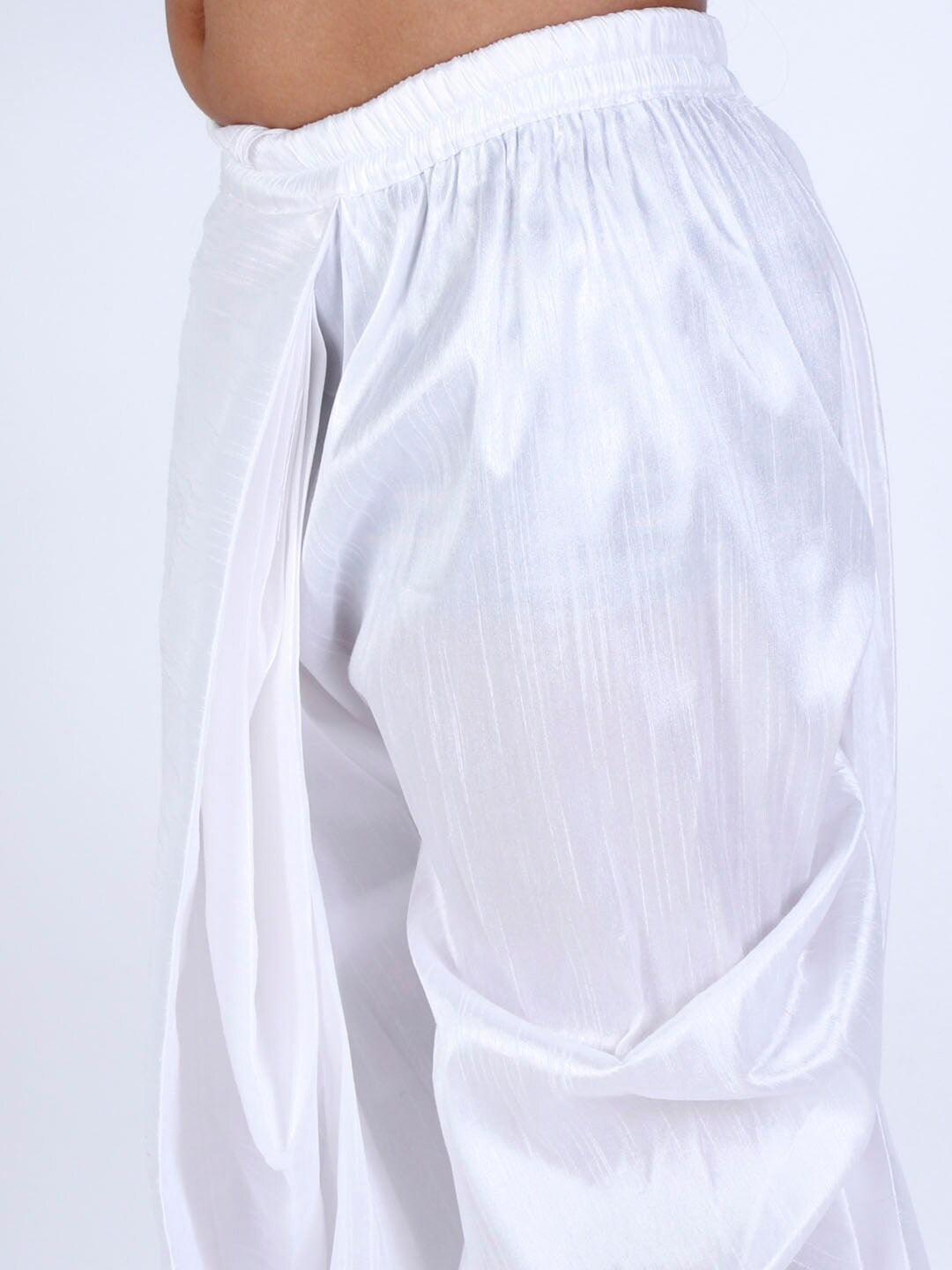 Vastramay Boys White Solid Dhoti Pants - PUSHMYCART