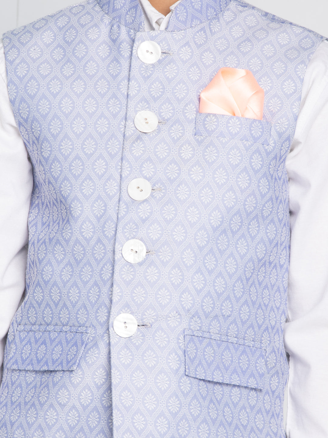 vastramay boys light blue nehru jacket