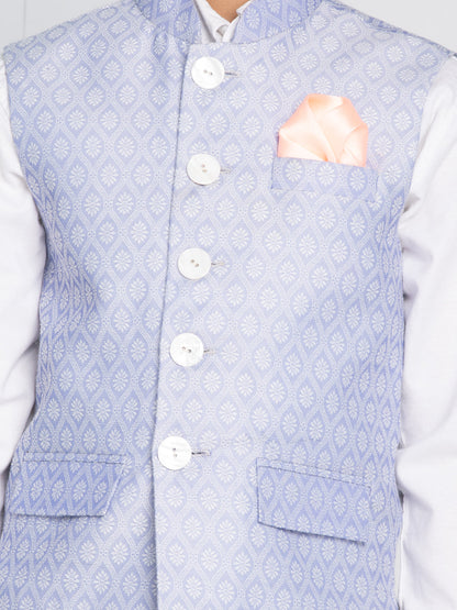 vastramay boys light blue nehru jacket