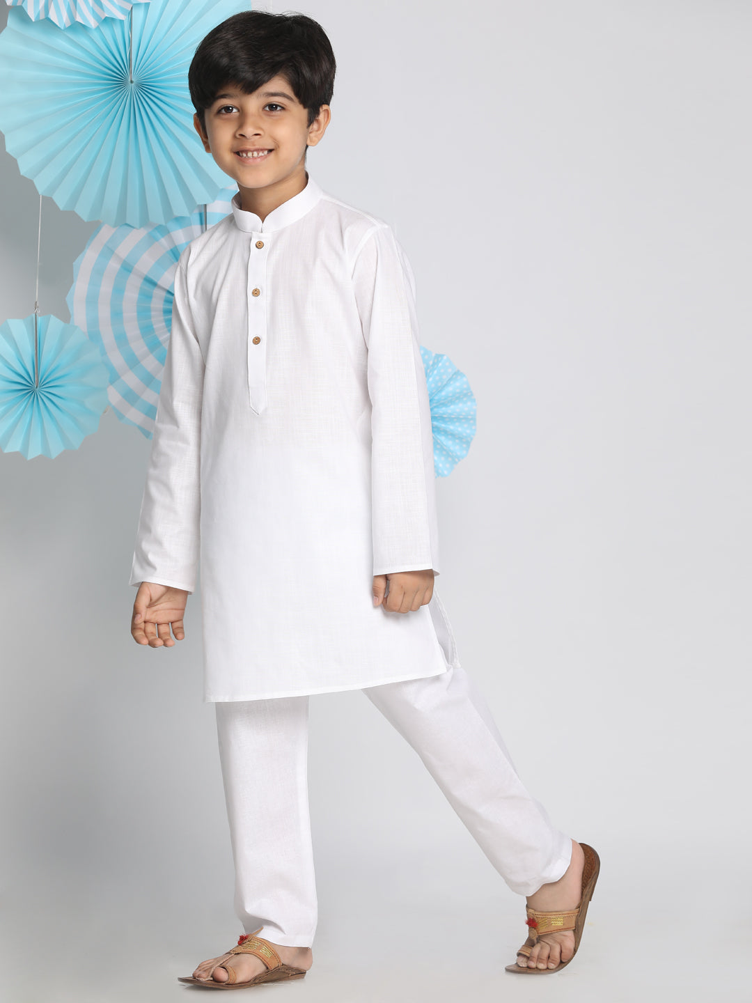 Vastramay Boys' White Kurta Pyjama Set - PUSHMYCART
