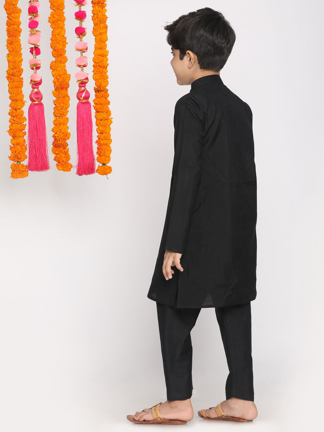 Vastramay Boys Black Kurta with Pyjama - PUSHMYCART