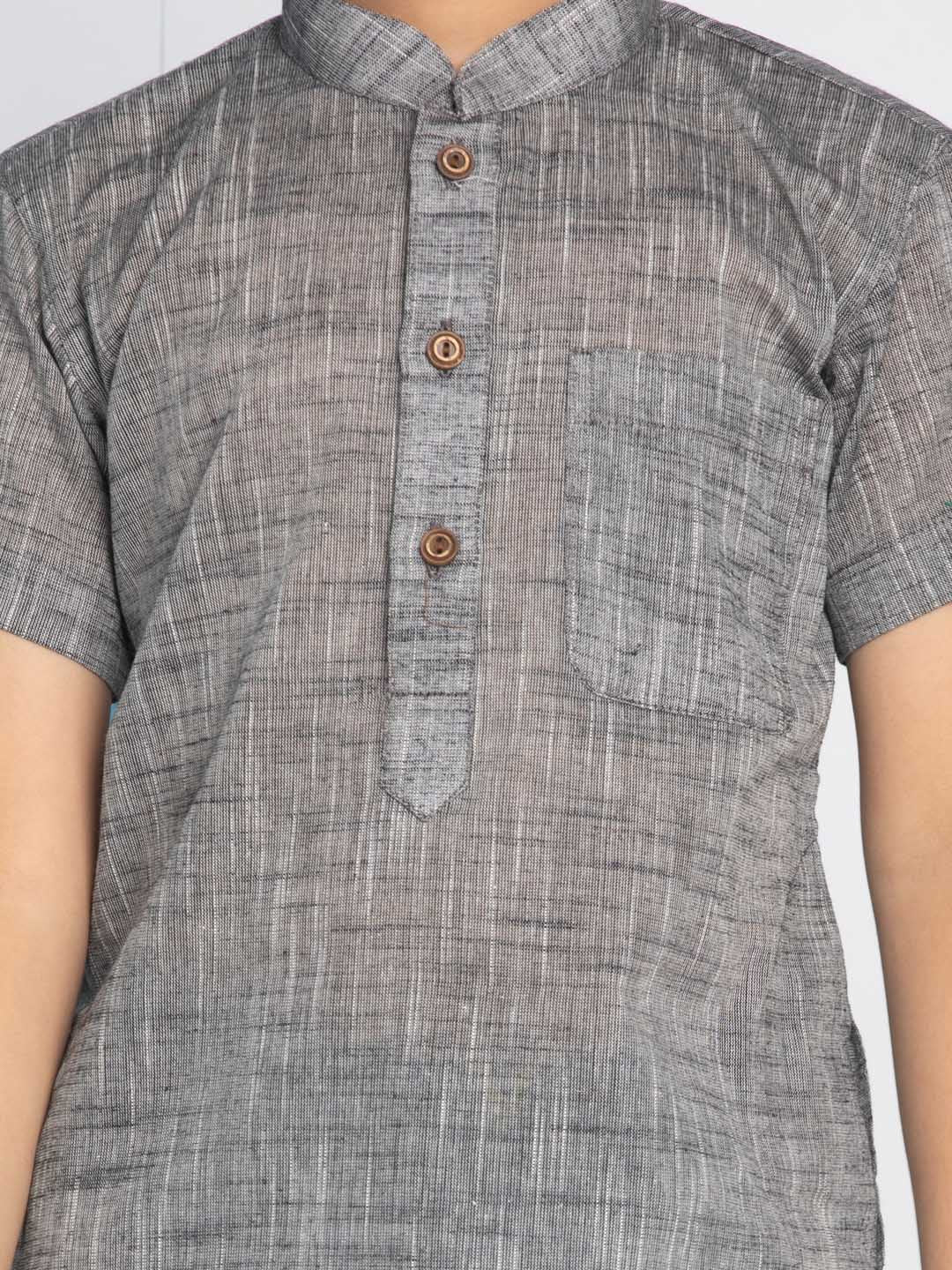 vastramay boys grey melange kurta