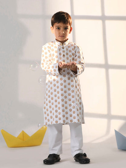 vastramay boys white kurta 1