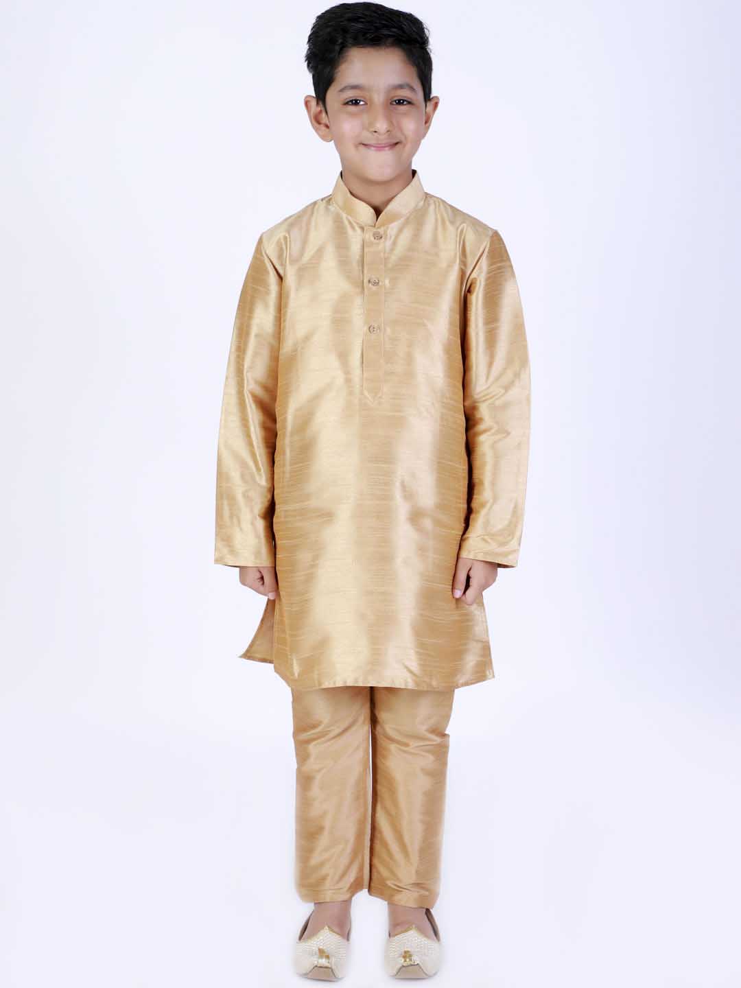 Vastramay Boys Rose Gold Solid Relax-Fit Pyjama - PUSHMYCART