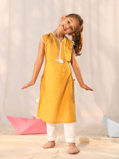 vastramay girls mustard only kurta