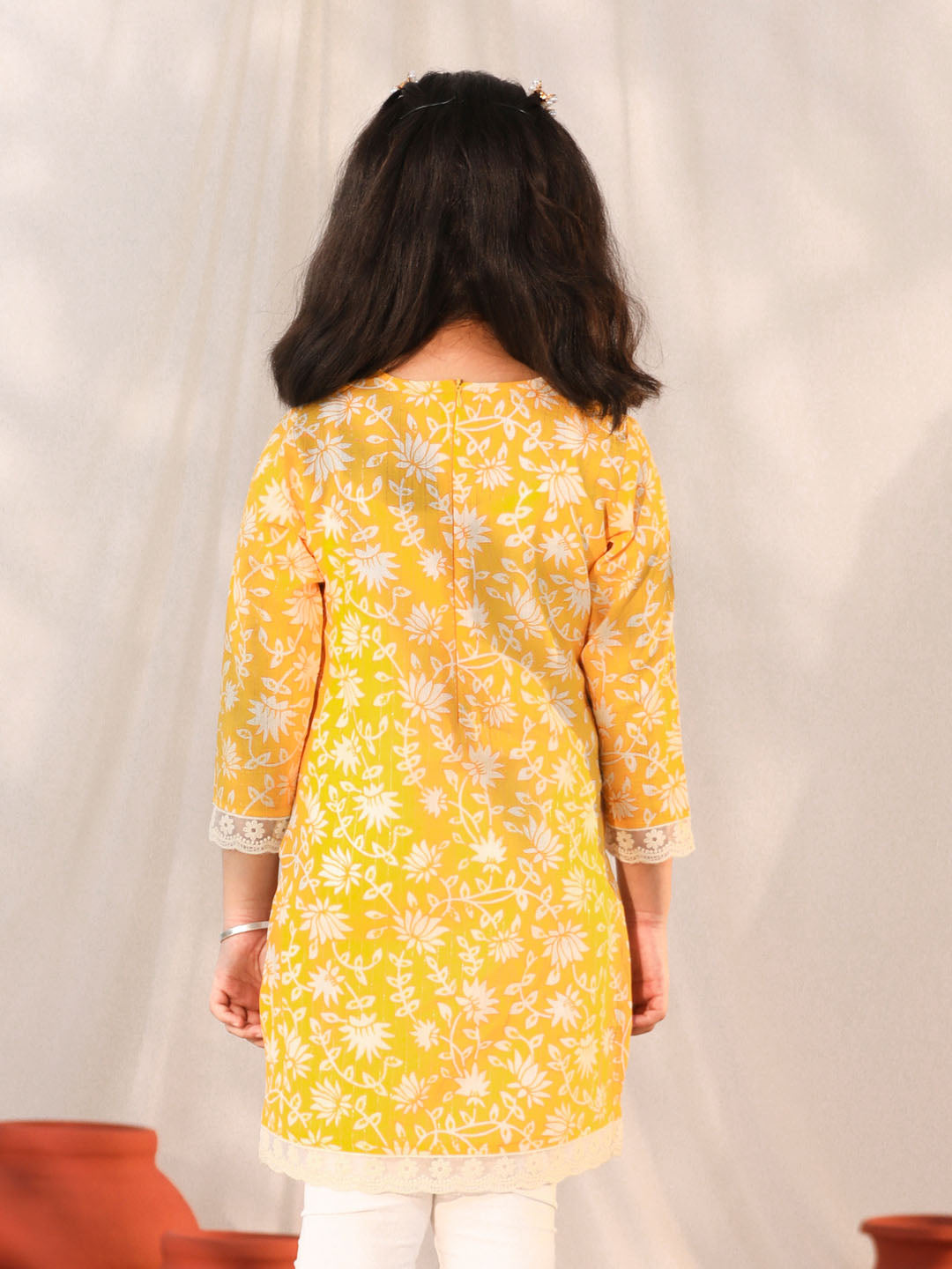vastramay girls yellow only kurta