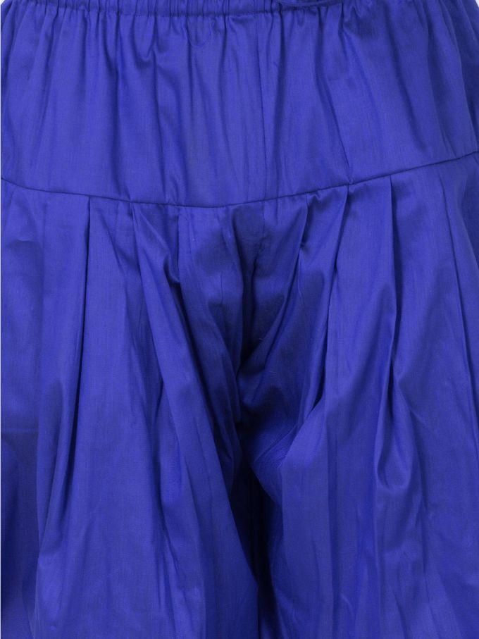 VASTRAMAY Men's Blue Cotton Silk Blend Dhoti - PUSHMYCART