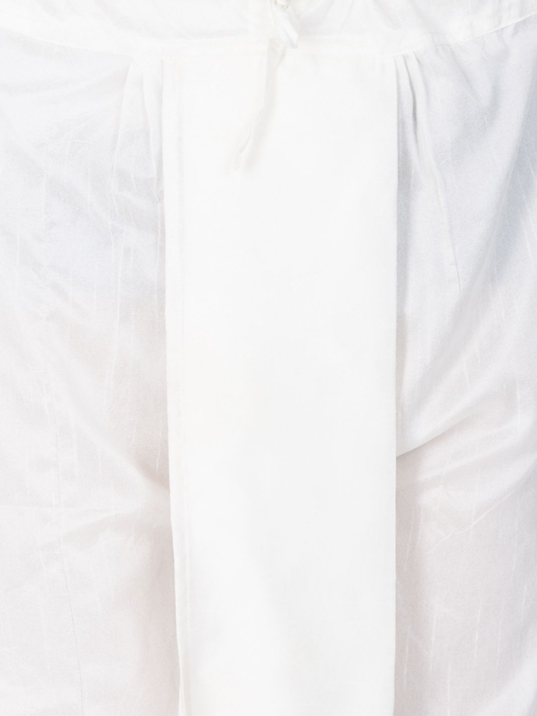 VASTRAMAY Men's White Cotton Silk Blend Dhoti - PUSHMYCART