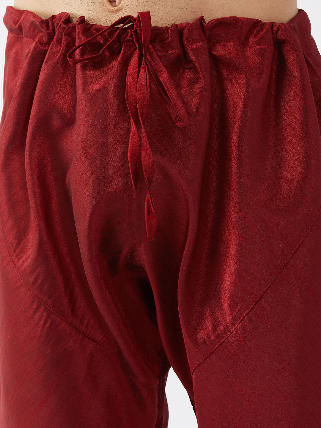 mens rose gold and maroon silk blend ethnic jacket kurta and pyjama set