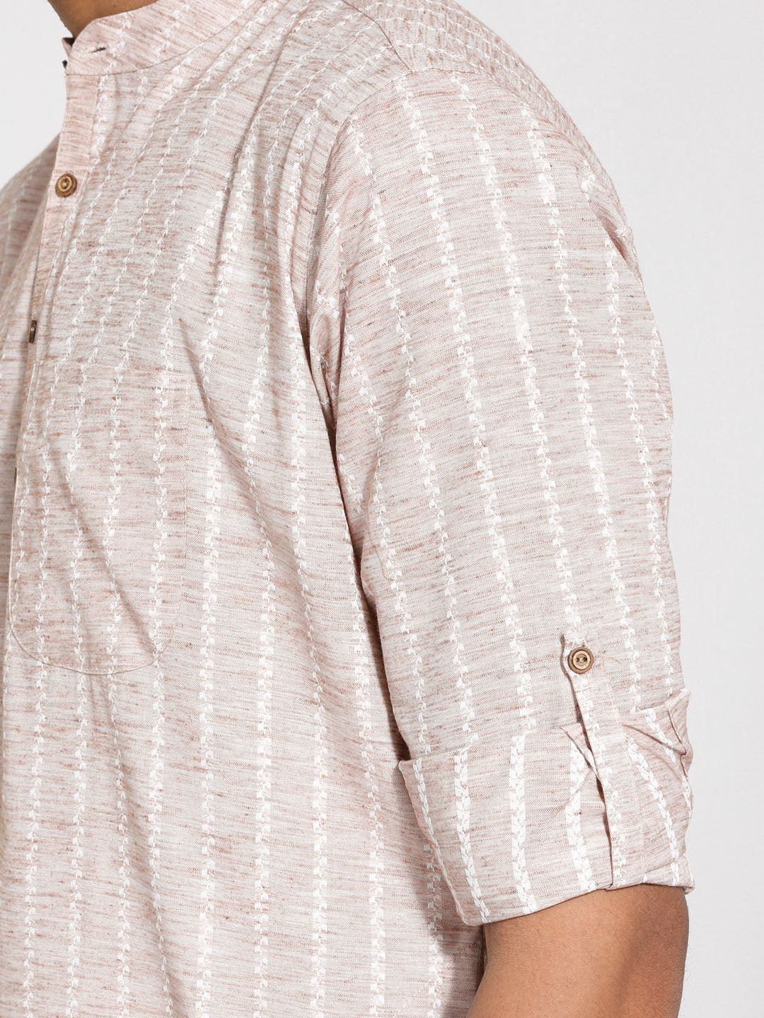vastramay mens beige cotton kurta 1