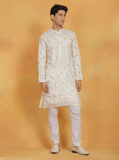 vastramay mens white viscose kurta