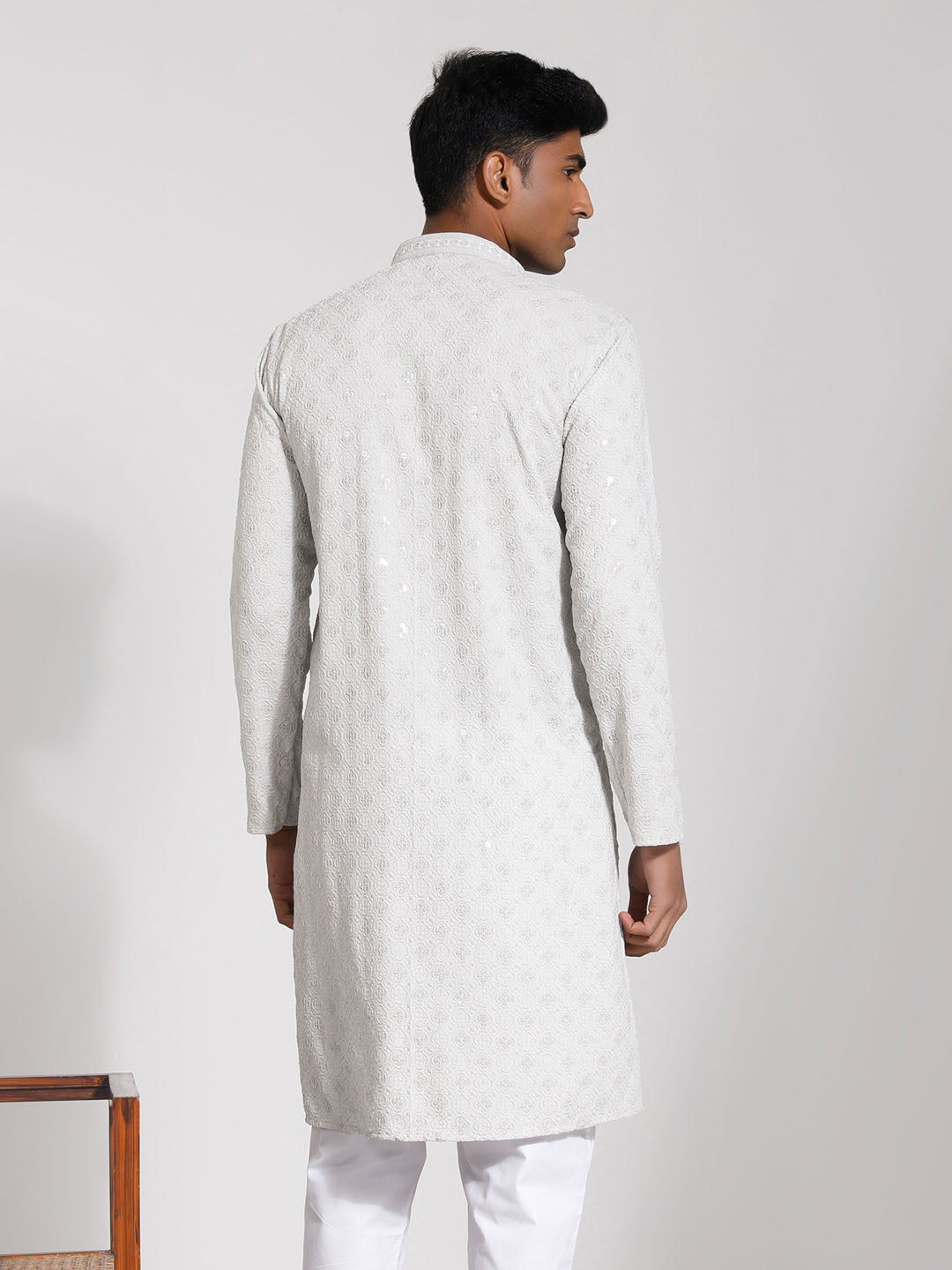 vastramay mens grey rayon kurta