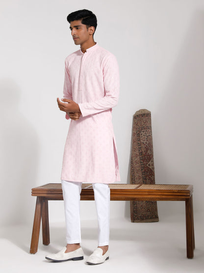 vastramay mens pink rayon kurta and pyjama set
