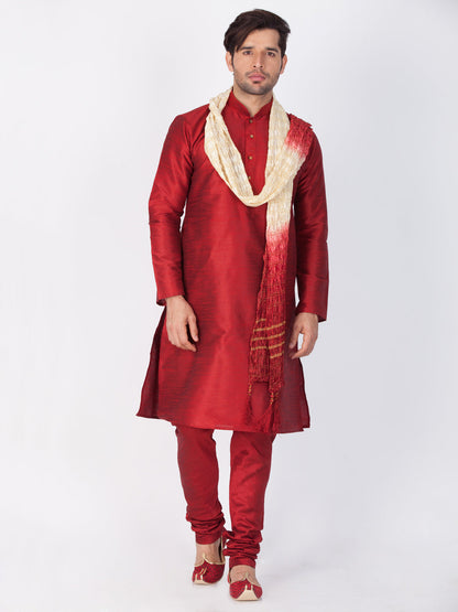 vastramay pure handloom cotton purple and white baap beta kurta pyjama set 3
