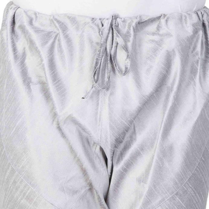 Vastramay Men's Grey Cotton Silk Blend Pyjama - PUSHMYCART