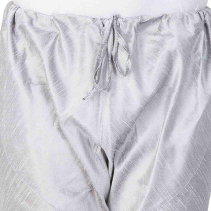 Vastramay Men's Grey Cotton Silk Blend Pyjama - PUSHMYCART