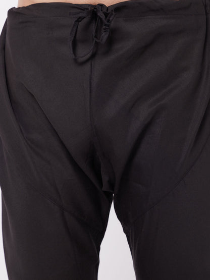 Vastramay Men's Black Cotton Blend Pyjama - PUSHMYCART