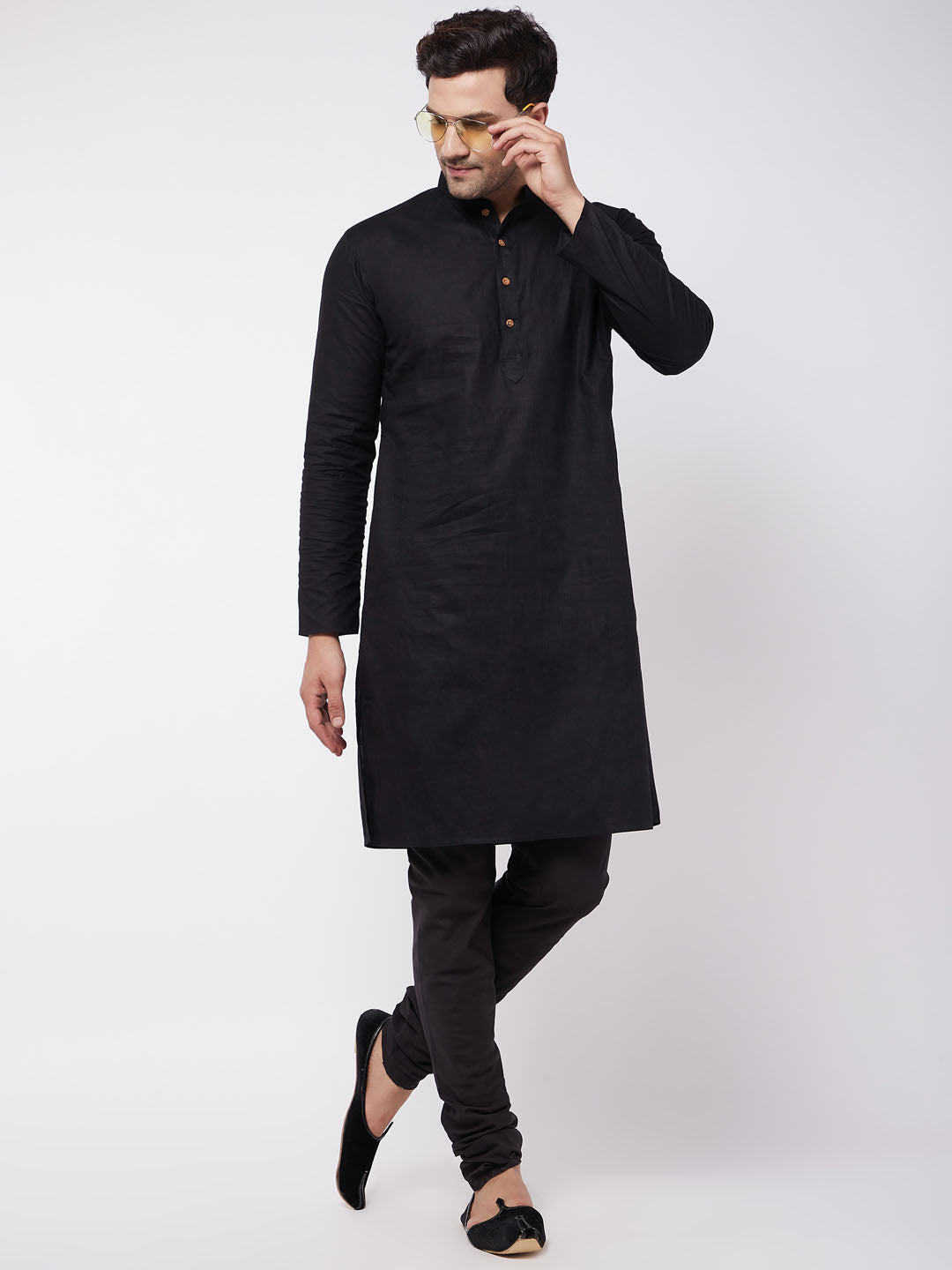 Vastramay Men's Black Cotton Blend Pyjama - PUSHMYCART