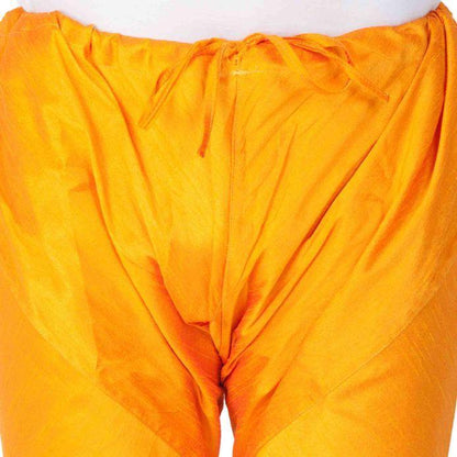 Vastramay Men's Orange Cotton Silk Blend Pyjama - PUSHMYCART