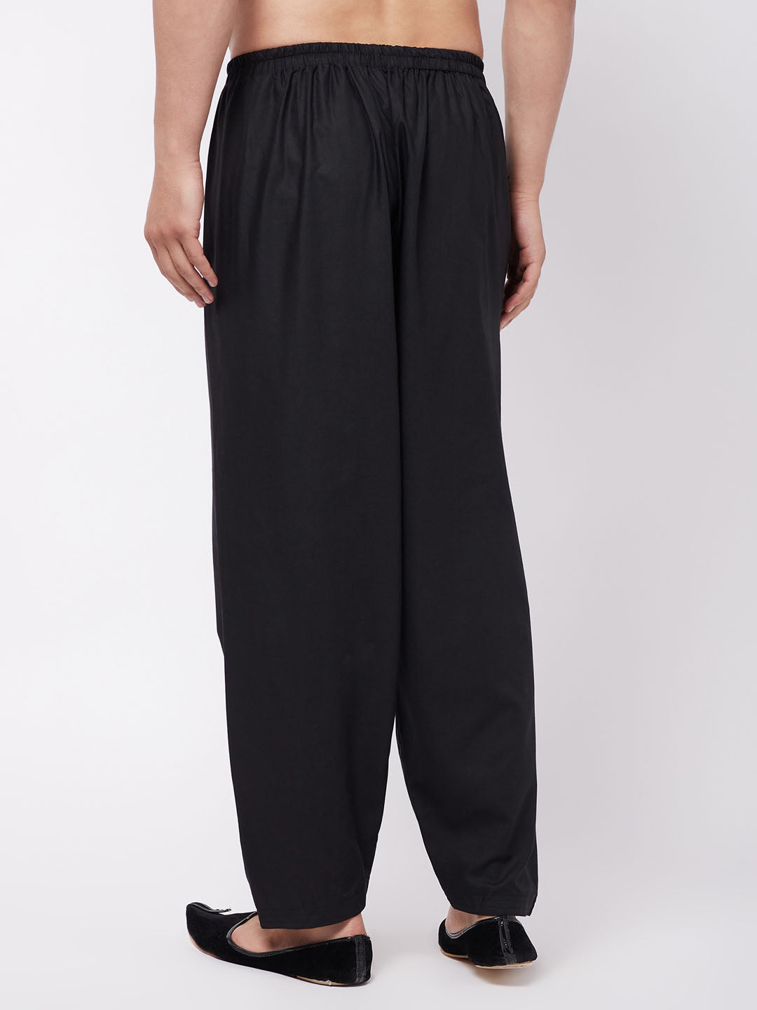 Vastramay Men's Black Cotton Blend Salwar - PUSHMYCART