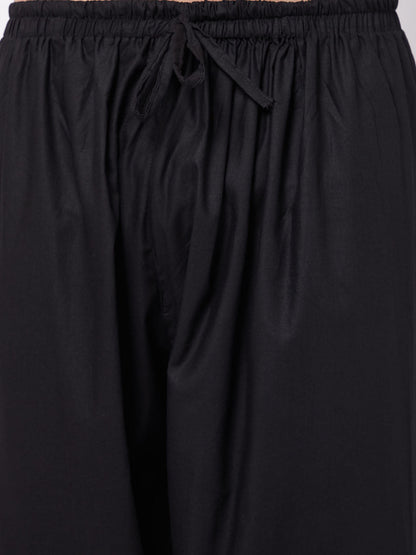 Vastramay Men's Black Cotton Blend Salwar - PUSHMYCART