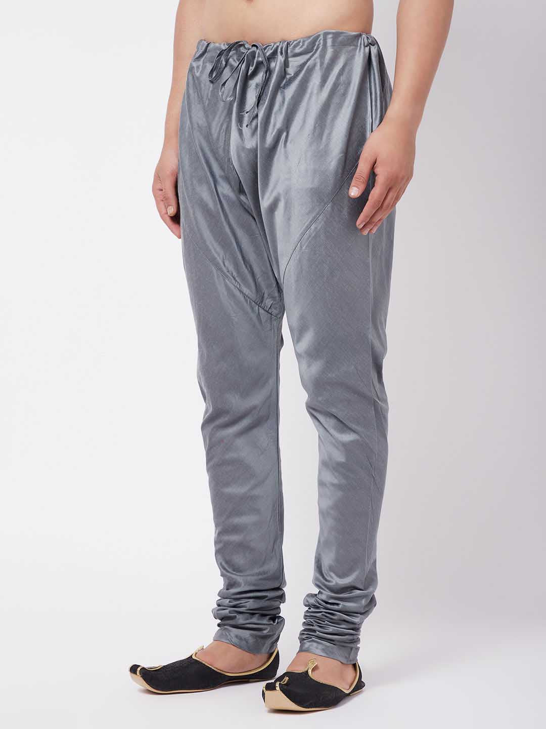 Vastramay Men's Grey Viscose Pyjama - PUSHMYCART