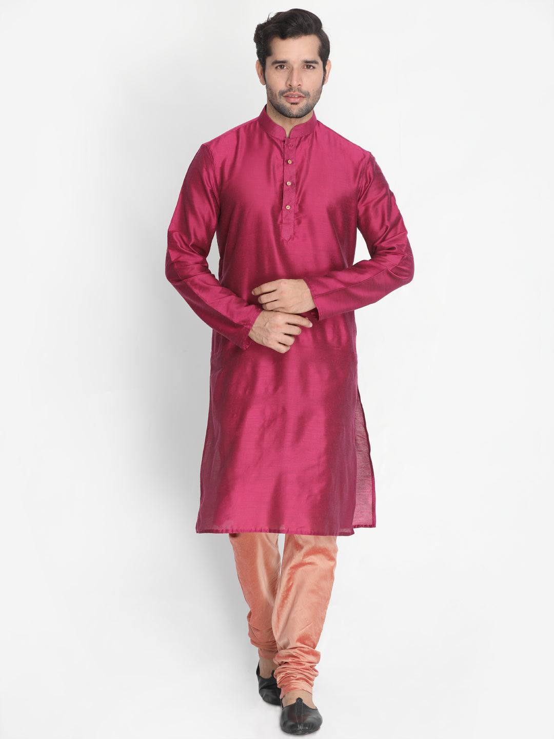 Vastramay Men's Pink Cotton Blend Pyjama - PUSHMYCART