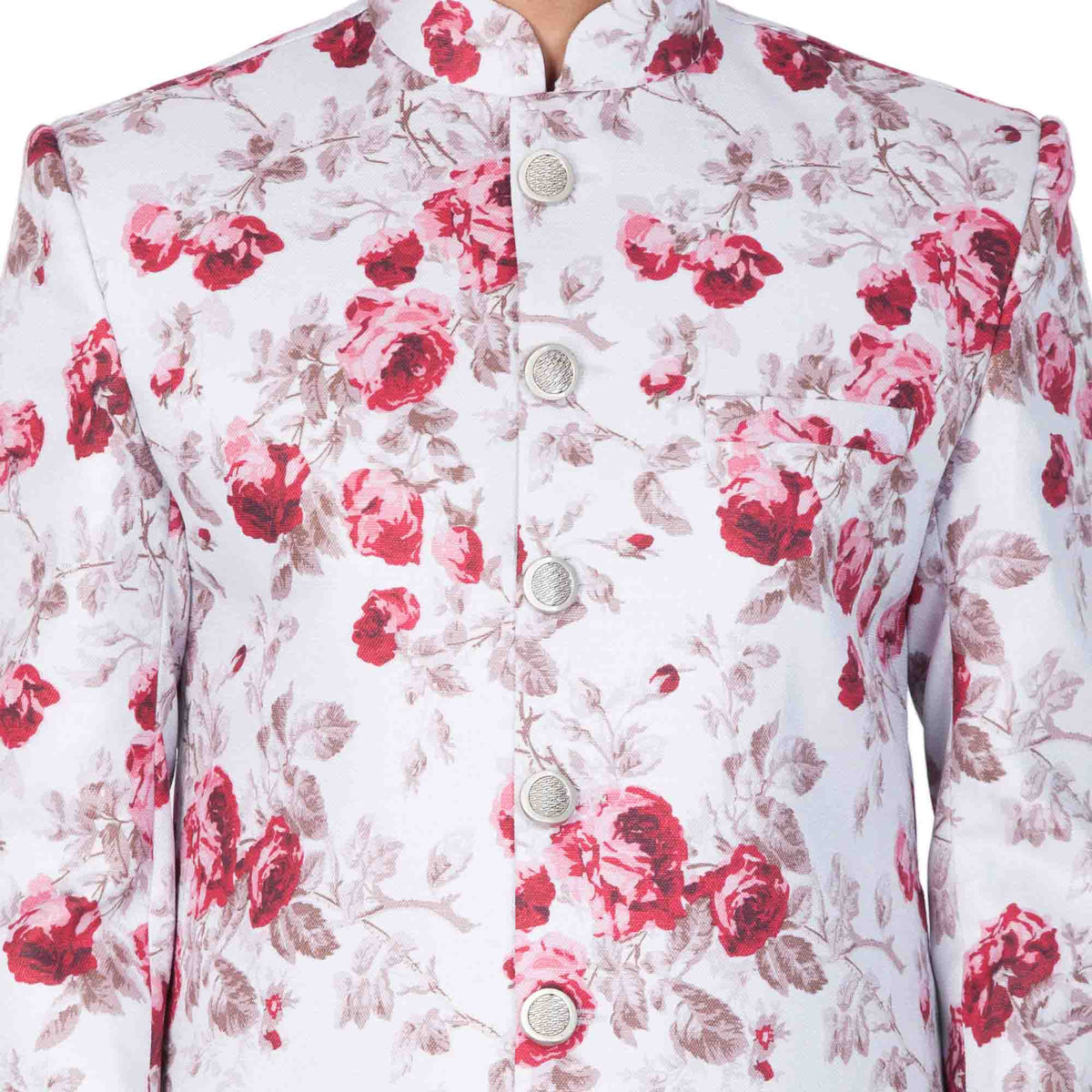 Vastramay Men's Multicolor Cotton Blend Sherwani Only Top - PUSHMYCART