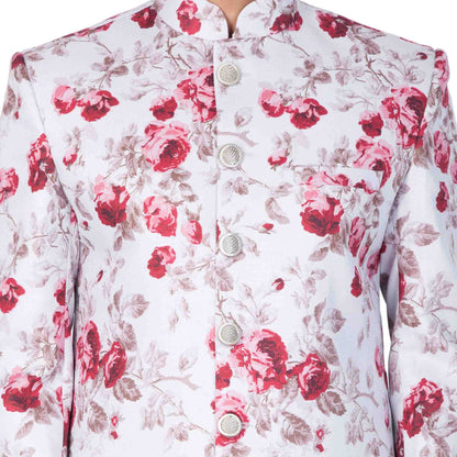 Vastramay Men's Multicolor Cotton Blend Sherwani Only Top - PUSHMYCART