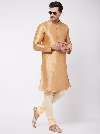 Vastramay Men's Gold Viscose Pyjama - PUSHMYCART