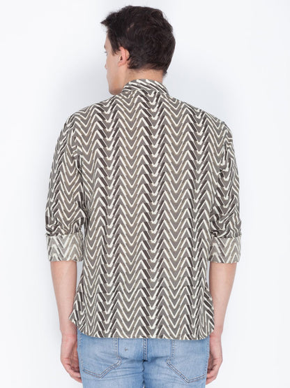 VASTRAMAY Men's Brown Color Cotton Short Kurta - PUSHMYCART