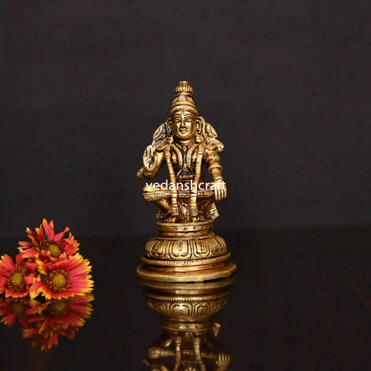 Vedansh Craft Brass Lord Ayyappa Idol 5.2 Inch