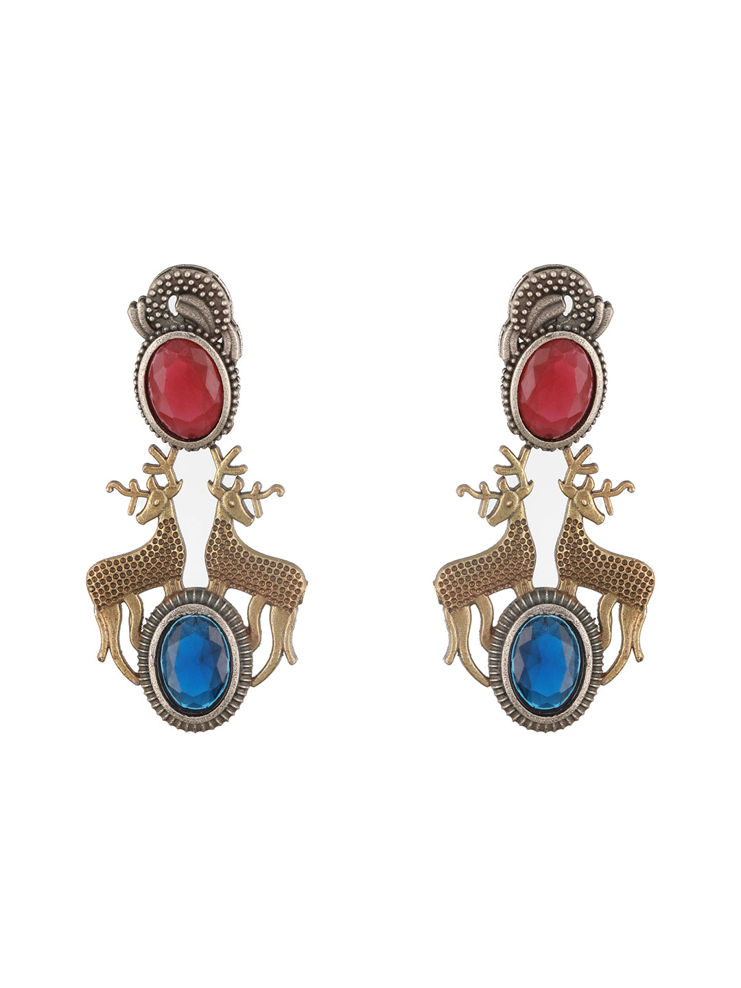 A collection of Saraf RS Jewellery pieces including the deer motif set