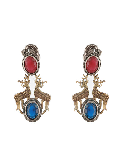 A collection of Saraf RS Jewellery pieces including the deer motif set