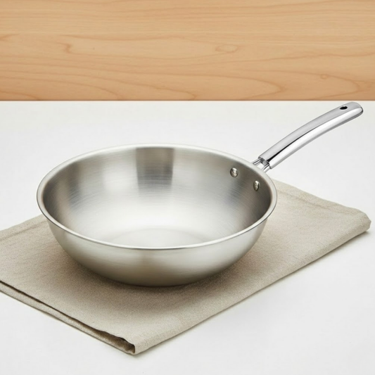 Vinod Doniv Titanium Triply Stainless Steel Wok 26 cms, Capacity 3.30 Liter - view 2