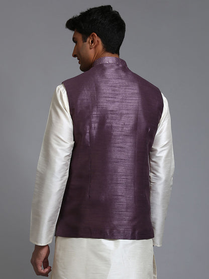 vastramay mens purple embellished jacket