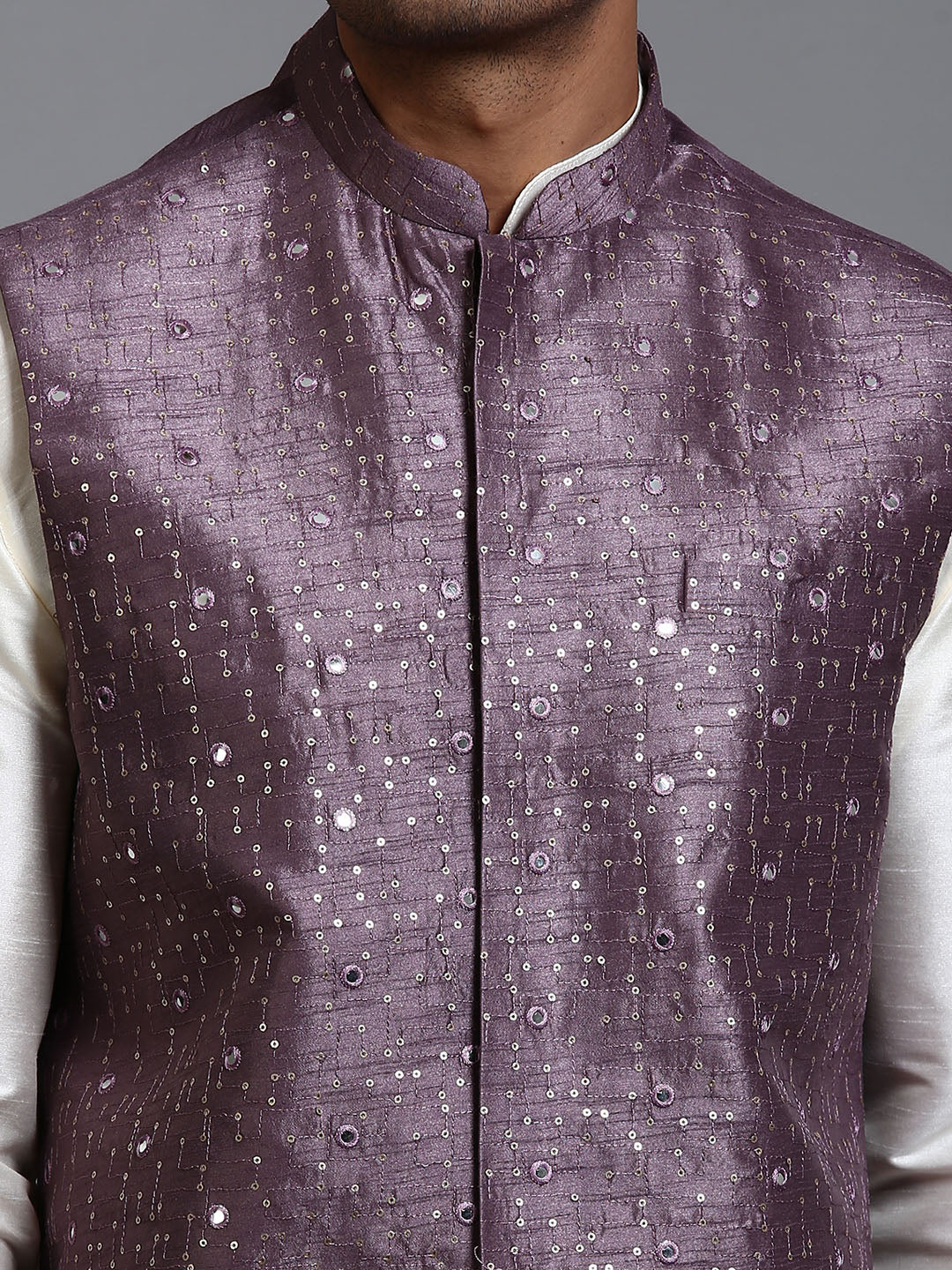 vastramay mens purple embellished jacket