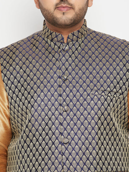 copy of mens plus size maroon woven nehru jacket