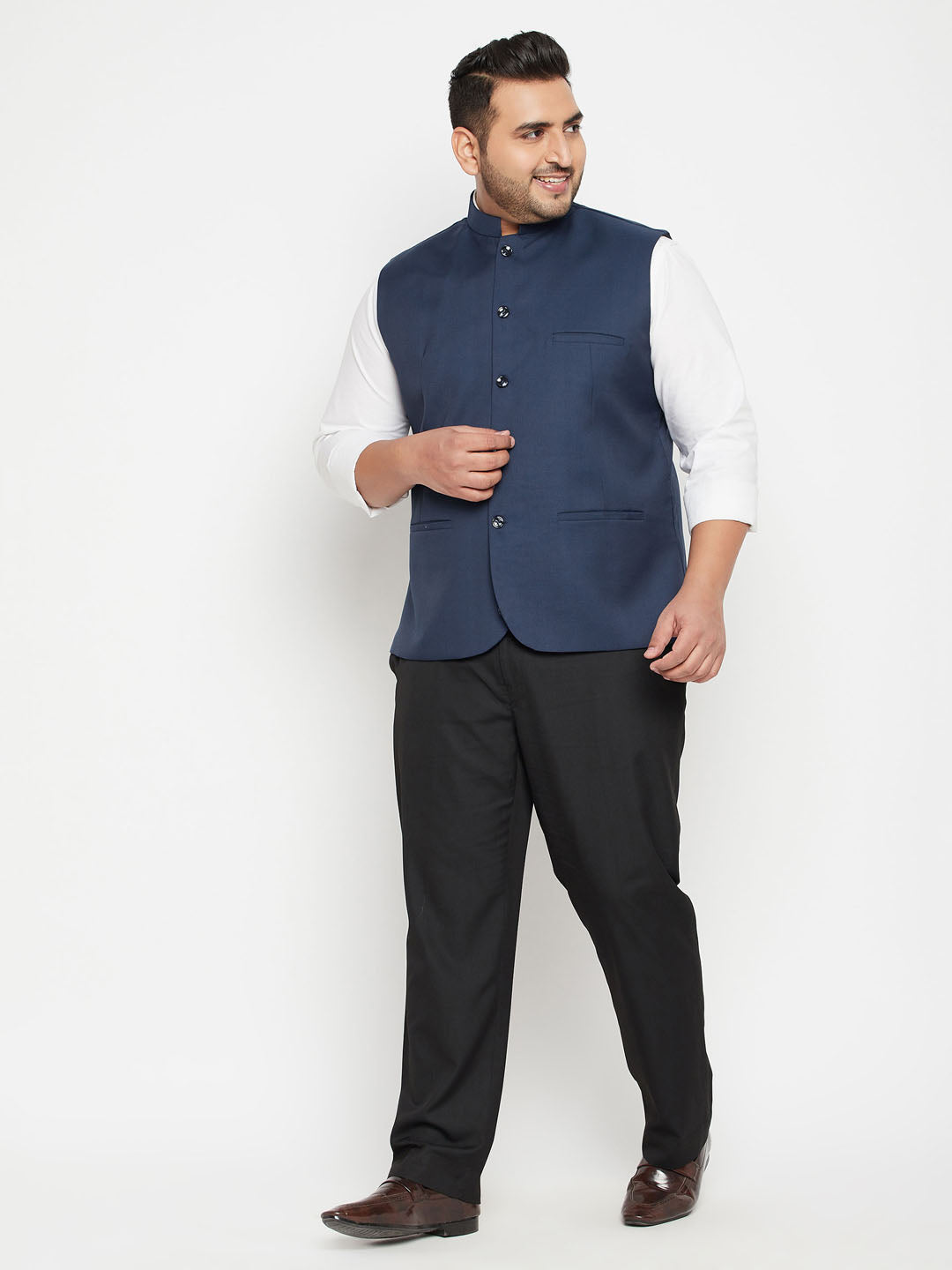 copy of mens plus size green cotton blend nehru jacket
