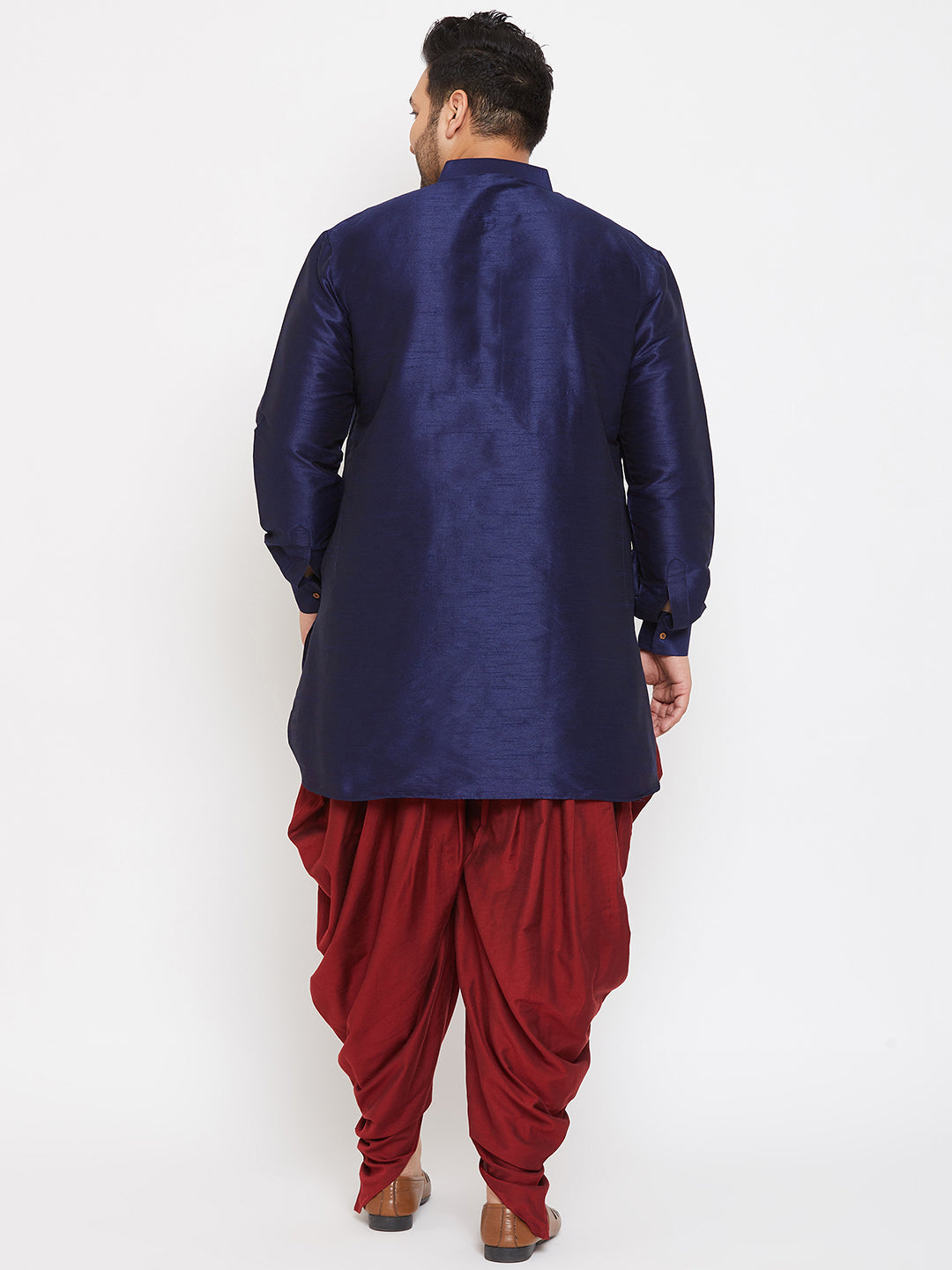 copy of mens plus size golden silk blend kurta and dhoti pant set
