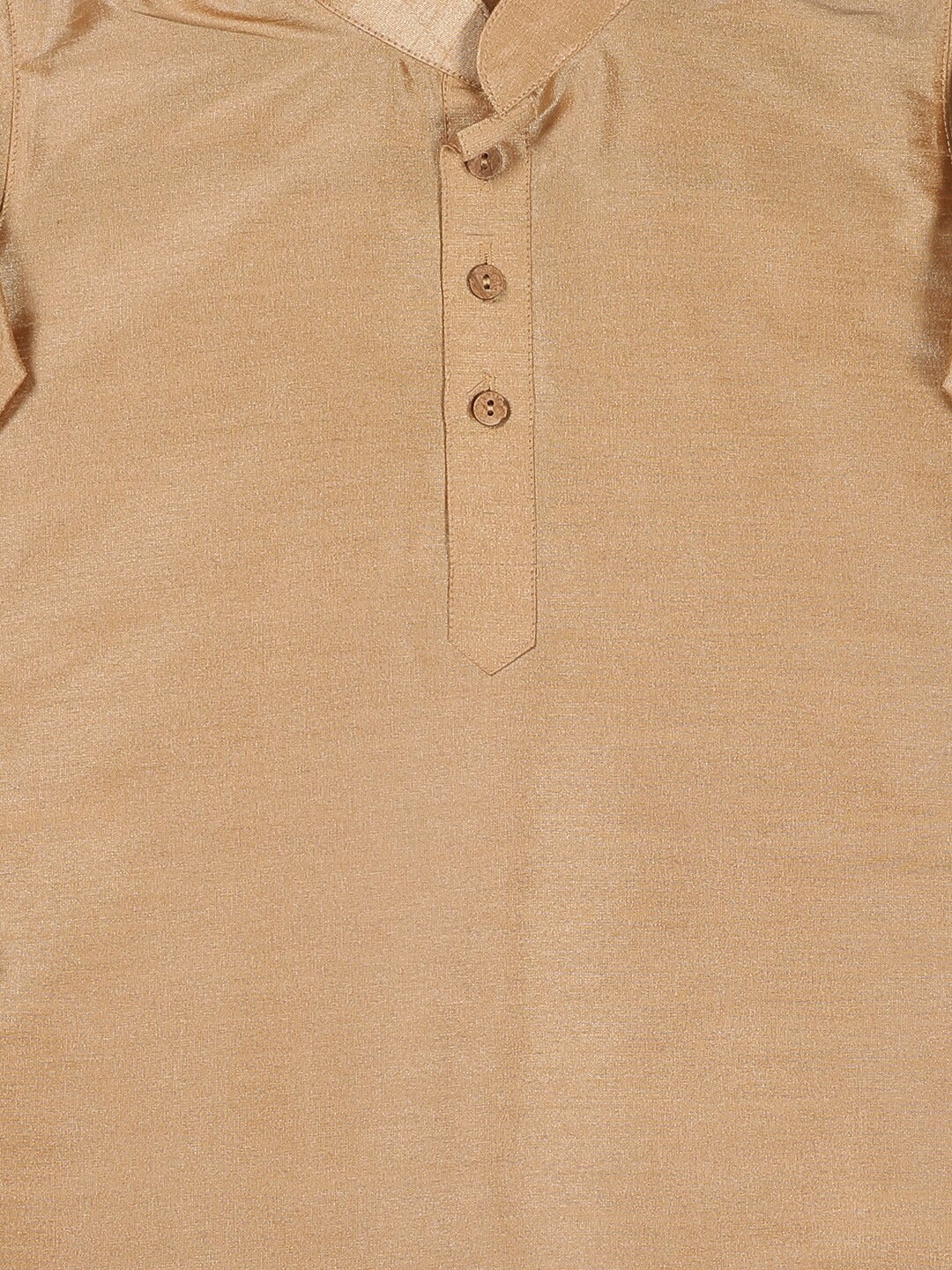 Vastramay SISHU Boy's Rose Gold & Green Kurta Set with Nehru Jacket - PUSHMYCART