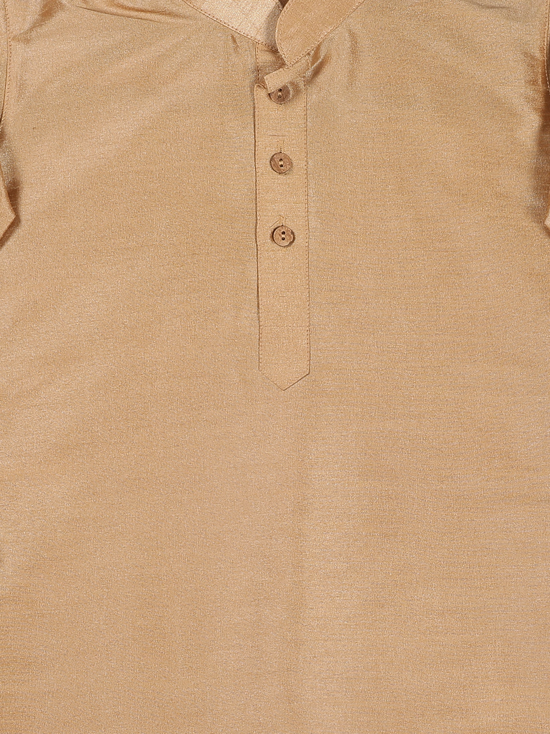 Vastramay SISHU Boy's Rose Gold Kurta Set With Grey Nehru Jacket Set - PUSHMYCART