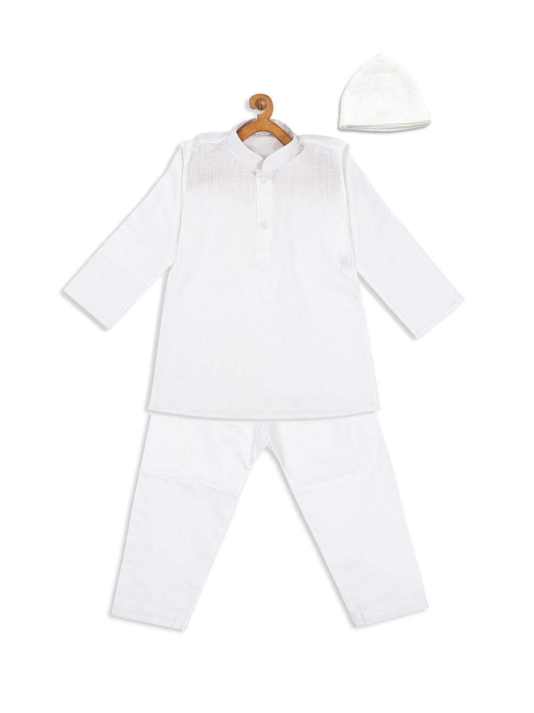 copy of vastramay sishu boys white pure cotton kurta with pyjamas