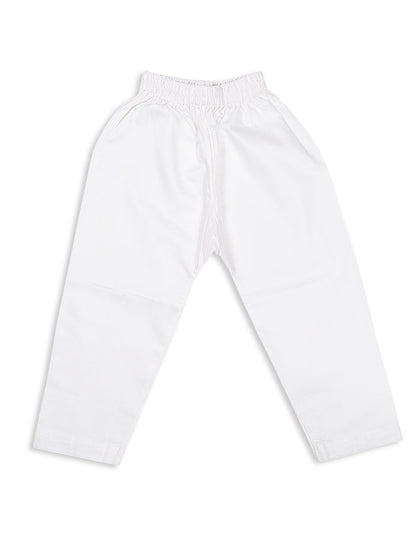 copy of vastramay sishu boys white pure cotton kurta with pyjamas
